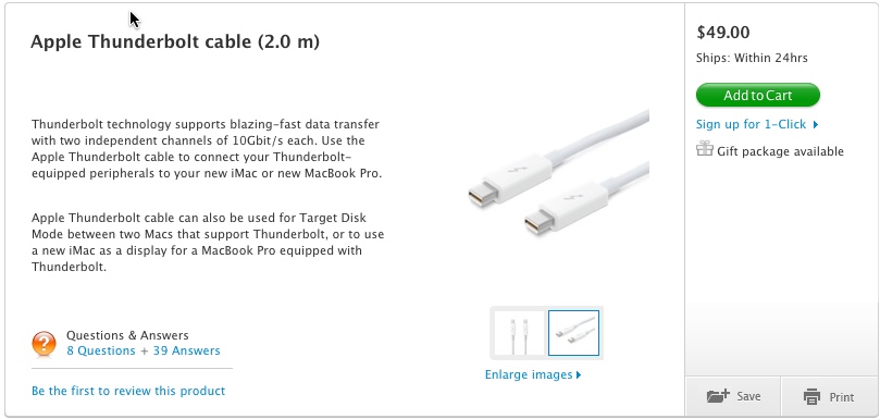Apple Thunderbolt kbel
