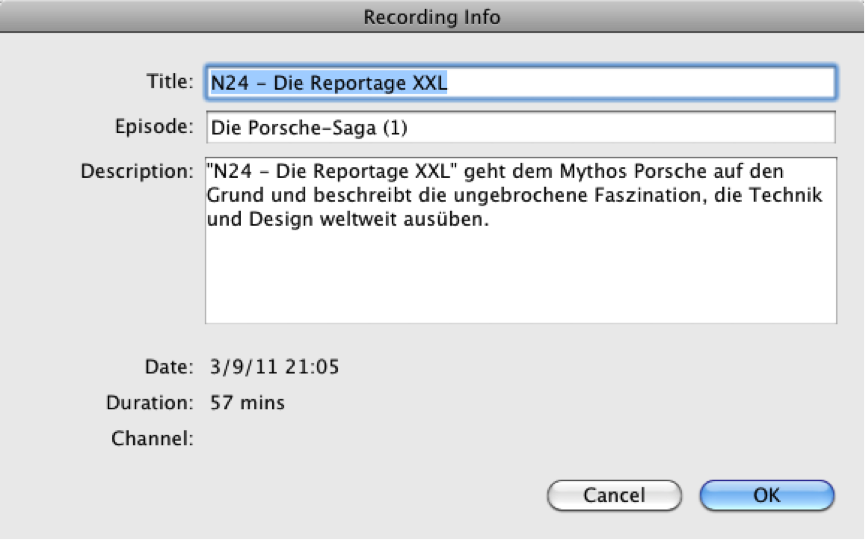 Recording Info